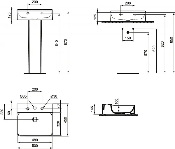 Раковина Ideal Standard Conca 50 см T381601 фото 4