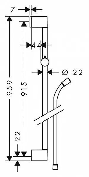 Душевая штанга Hansgrohe Croma 100 26504000 фото 2