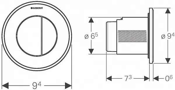 Смывная клавиша для унитазов Geberit Type 01 116.043.46.1 фото 2