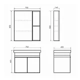 Зеркало-шкаф Comforty Соло 68x80 00-00011589CF фото 2