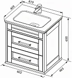 Мебель для ванной Aquanet Бостон М 60 подвесная или напольная белая матовая с раковиной из литьевого фото 8