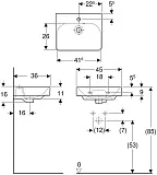 Рукомойник Geberit Smyle Square 45 см 500.222.01.1 фото 3