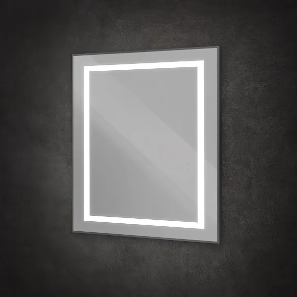 Зеркало BelBagno Kraft 80x80 SPC-KRAFT-800-800-SENS-NERO с подсветкой фото 4