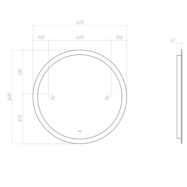 Зеркало Vigo Otti 60x60 4630297360011 с подсветкой фото 7