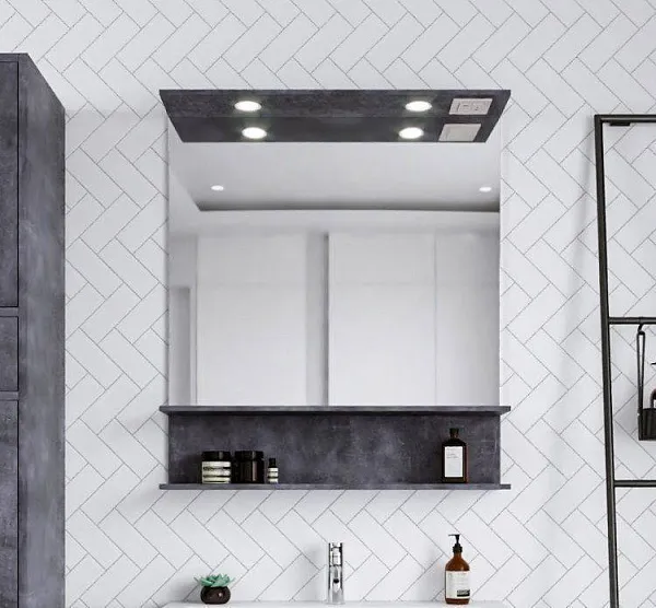 Зеркало Бриклаер Чили 80x90 4627125415173 с полочкой и подсветкой фото 1