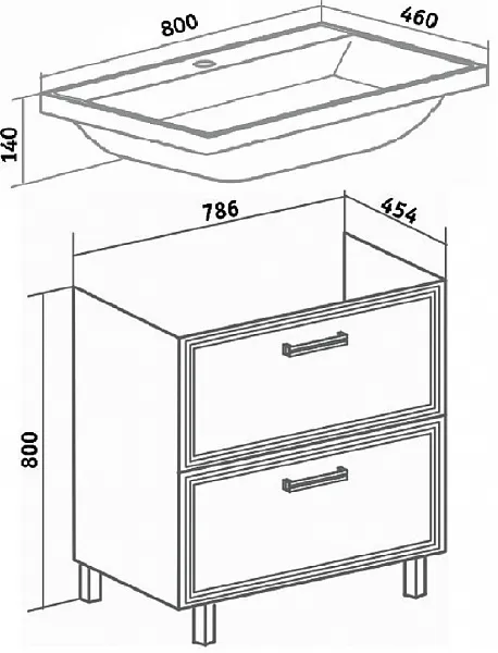 Мебель для ванной Runo Олимпия 80 напольная/подвесная правая фото 3