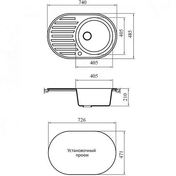 Кухонная мойка Alcora Вэлл 74 Латте 0000000424 фото 3