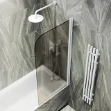 Шторка для ванны MaybahGlass 60x140 MGV-612-1 профиль белый стекло бронза фото 2