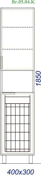 Шкаф-пенал Aqwella Brig 40x185 Br.05.04/W фото 2