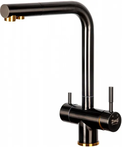 Смеситель ZorG Inox SZR-7039 BR/GRAFIT для кухонной мойки фото 1