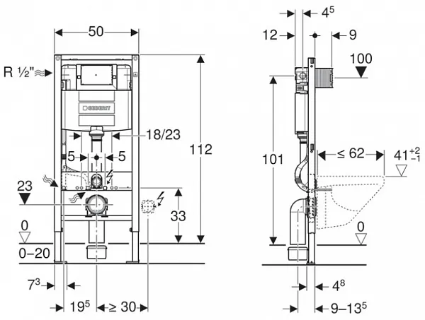 Инсталляция для унитаза Geberit Duofix 111.060.00.1 фото 2