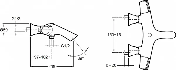 Термостат Jacob Delafon Symbol E71684-CP для ванны с душем фото 2