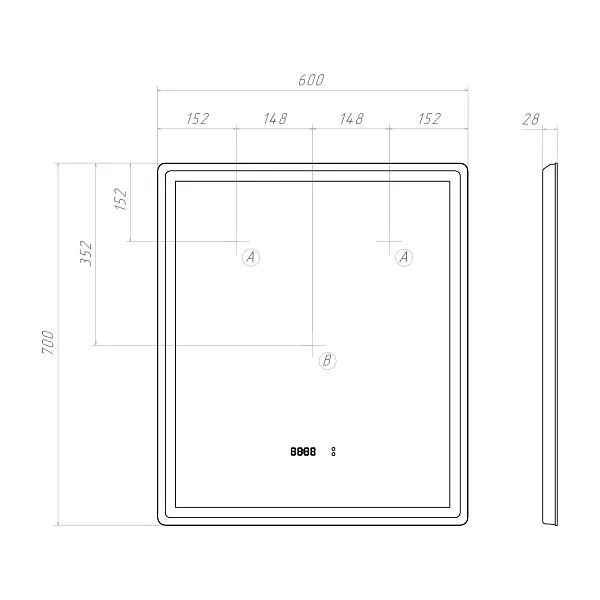 Зеркало Vigo Geometry Luxe 70x60 4630297361834 с подсветкой фото 7