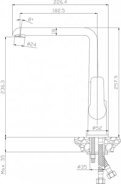 Смеситель Rossinka W W35-23 для кухонной мойки фото 4