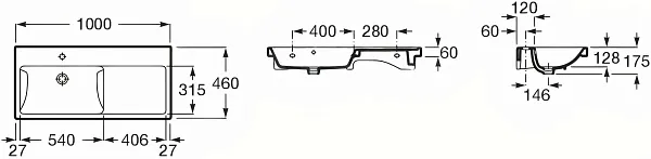 Раковина-столешница Roca The Gap Plus 100 см 3270MB004 фото 4