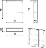 Зеркало-шкаф Grossman Талис 70x75 правая с подсветкой фото 3