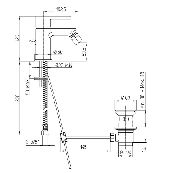 Смеситель для биде PAINI Arena 92CR3062SFTKM фото 3
