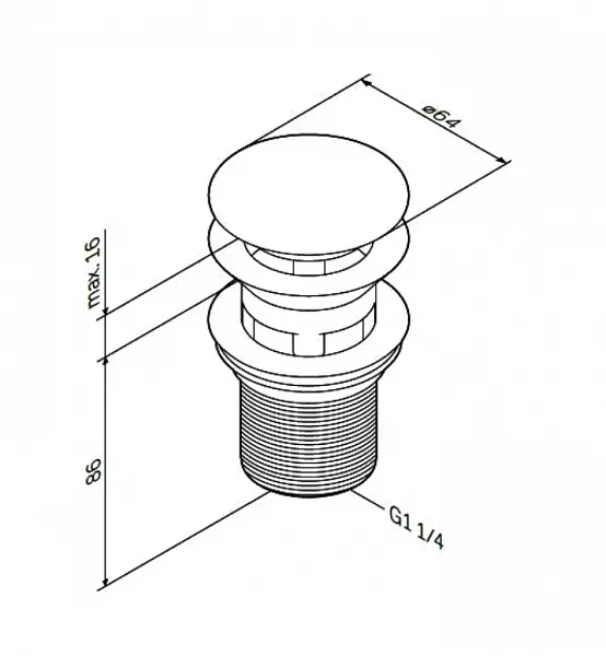 Донный клапан для раковины Am.Pm F0700164 хром фото 2