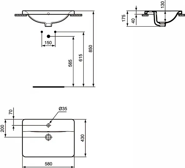 Раковина Ideal Standard Connect 58 см E5044MA фото 3