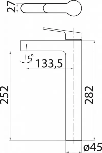Смеситель BelBagno Delta DEL-LMC-IN для раковины-чаши фото 2