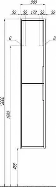 Шкаф-пенал Акватон Рико 30x154 см белый / светлое дерево 1A216603RIB90 фото 4