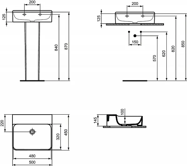 Раковина Ideal Standard Conca 50 см T381701 фото 6