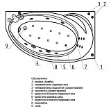 Акриловая ванна Aquatek Бетта 170x95 BET170-0000083 левая вклеенный каркас фото 7