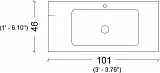 Раковина-столешница Armadi Art Vallessi 101 см 838-100-W фото 5