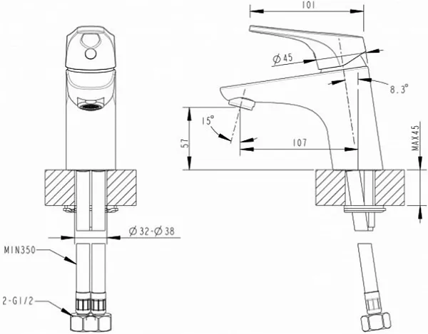 Смеситель Bravat Drop-D F148162C для раковины фото 4