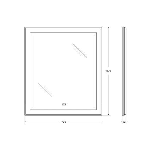 Зеркало BelBagno Kraft 70x80 SPC-KRAFT-700-800-LED-TCH-WARM-NERO с подсветкой фото 8
