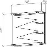 Зеркало Bellezza Рио 70 R красное с черным фото 3