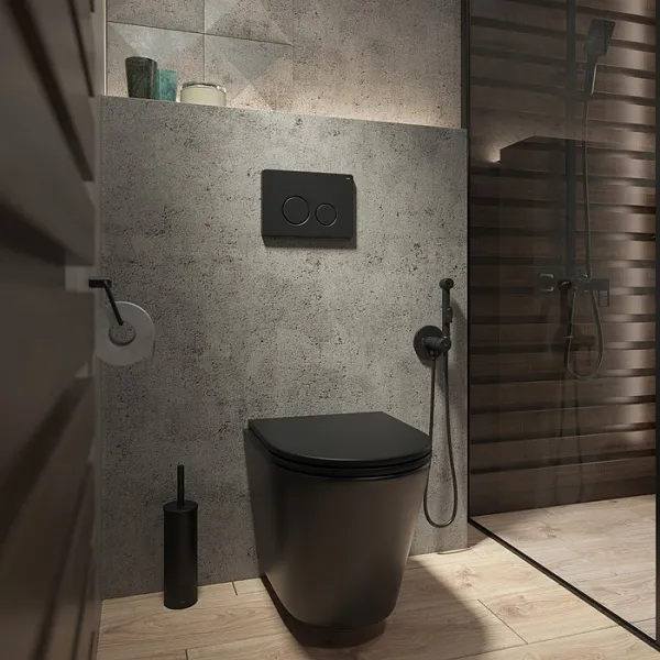 Клавиша смыва Iddis Unisteel UNS01MBi77 черная матовая фото 2