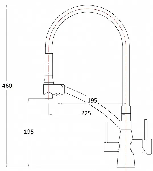 Смеситель ZorG Sanitary ZR 338-8 YF для кухонной мойки фото 2
