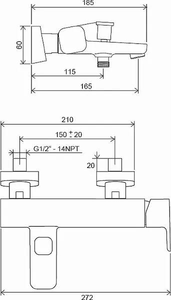 Смеситель Ravak TD X070152 для ванны с душем фото 3