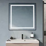 Зеркало BelBagno Kraft 80x80 SPC-KRAFT-800-800-SENS-NERO с подсветкой фото 8