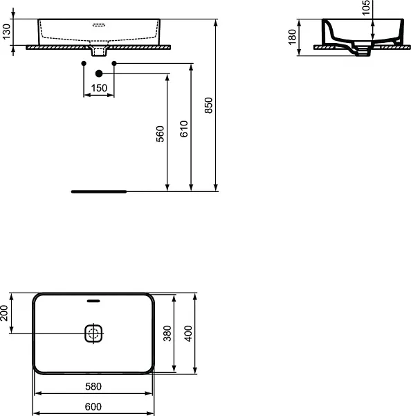 Раковина Ideal Standard Strada II 60 см T299901 фото 5