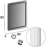 Зеркало Cezares 60х90 45028 с подсветкой фото 3