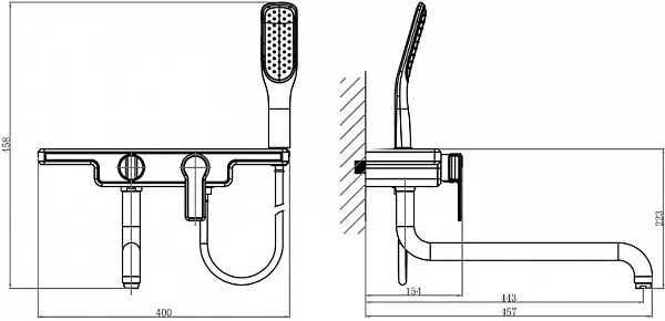Смеситель D&K Berlin Technische DA1453315 для ванны с душем фото 2