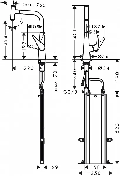 Смеситель Hansgrohe Talis Select M51 73853000 для кухонной мойки фото 2