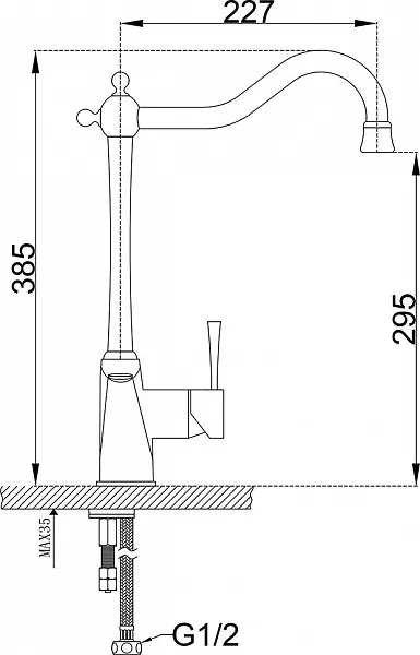Смеситель ZorG Sanitary ZR 353 YF для кухонной мойки фото 2
