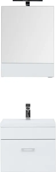 Тумба с раковиной Aquanet Верона 50 подвесная, белая фото 3