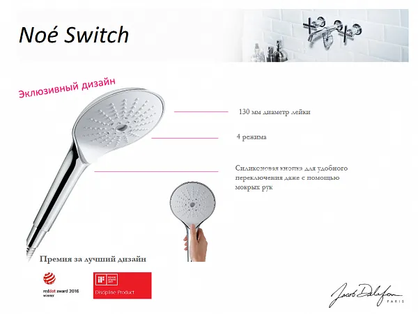 Душевая лейка Jacob Delafon Noe Switch E22269-CP фото 4