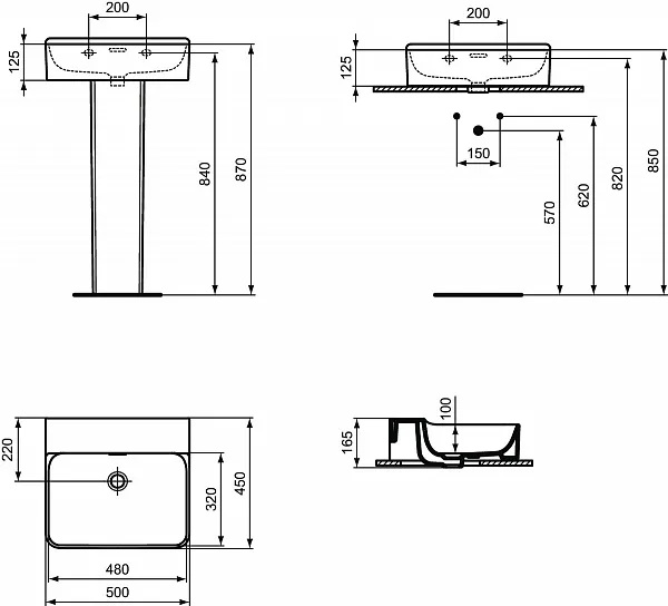 Раковина Ideal Standard Conca 50 см T381401 фото 8