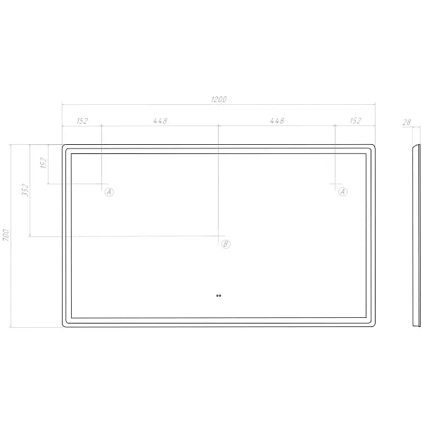 Зеркало Vigo Geometry Comfort 70x120 4640027149564 с подсветкой фото 7