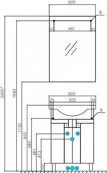 Зеркало Акватон Фиджи 60x85 см 1A179502FG010 фото 4