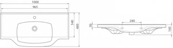 Раковина CeraStyle Классик 100 см 081300-u-01 фото 4