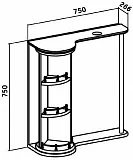 Зеркало-шкаф Runo Секрет 75х75 00000000898 левое с подсветкой фото 6