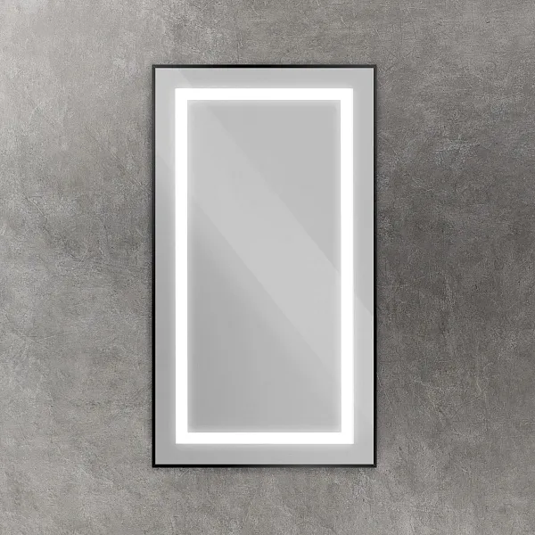 Зеркало BelBagno Kraft 50x90 SPC-KRAFT-500-900-SENS-NERO с подсветкой фото 2