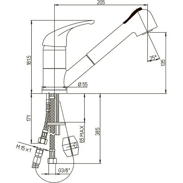 Смеситель для кухонной мойки PAINI Creta 42CR568LMKM фото 8