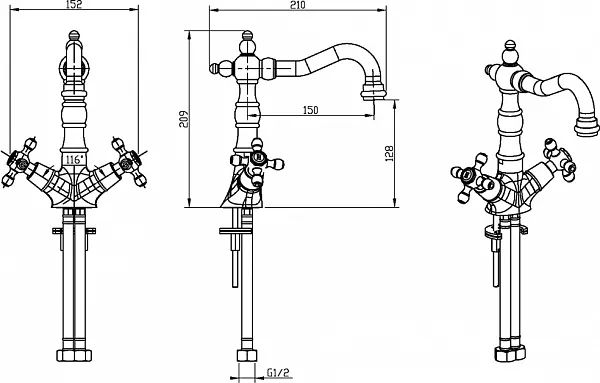 Смеситель Boheme Camelia 312-Camelia для раковины фото 3